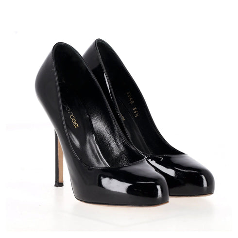 Women's Sergio Rossi High Heel Pumps in Black Patent Leather