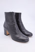 Women's Gianvito Rossi Black leather chunky heeled booties with side zip 35.5