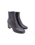 Women's Gianvito Rossi Black leather chunky heeled booties with side zip 35.5