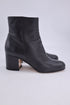 Women's Gianvito Rossi Black leather chunky heeled booties with side zip 35.5