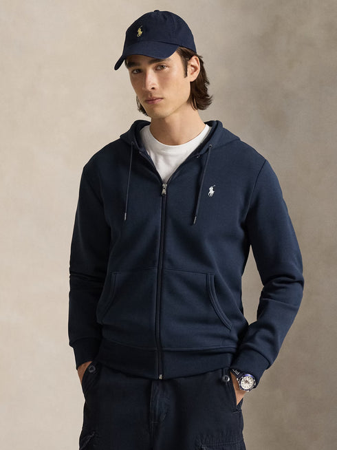 RALPH LAUREN Double-Knit Full-Zip Hoodie Aviator Navy