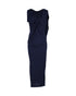 Women's Peter Pilotto Draped Sleeveless Gown in Navy Blue Cotton