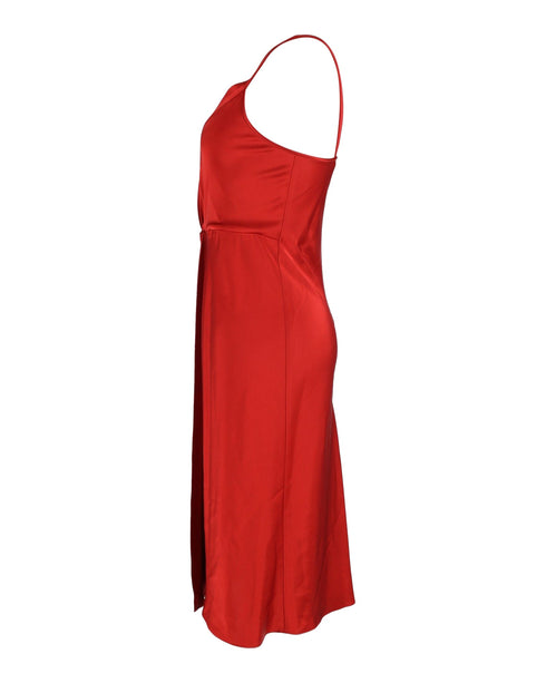 Women's T by Alexander Wang Draped Dress in Red Satin