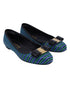 Women's Salvatore Ferragamo Striped Vara Bow Ballet Flats in Multicolor Patent Leather