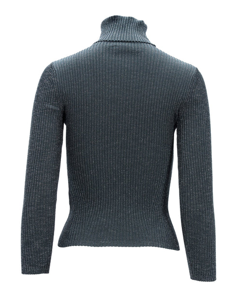 Women's Zimmermann Shimmering Turtleneck Top in Green Viscose
