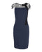 Women's Red Valentino Lace Detail Dress in Navy Blue Viscose