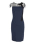 Women's Red Valentino Lace Detail Dress in Navy Blue Viscose