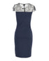 Women's Red Valentino Lace Detail Dress in Navy Blue Viscose