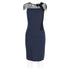 Women's Red Valentino Lace Detail Dress in Navy Blue Viscose