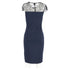 Women's Red Valentino Lace Detail Dress in Navy Blue Viscose