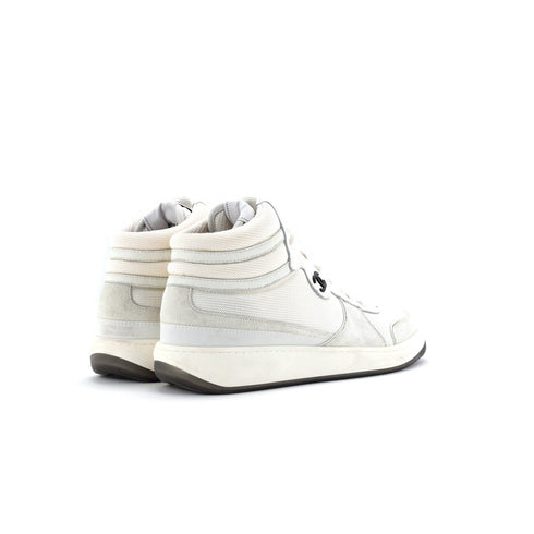 Women's CC High-Top Sneakers Fabric with Leather and Suede