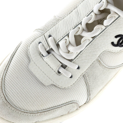 Women's CC High-Top Sneakers Fabric with Leather and Suede
