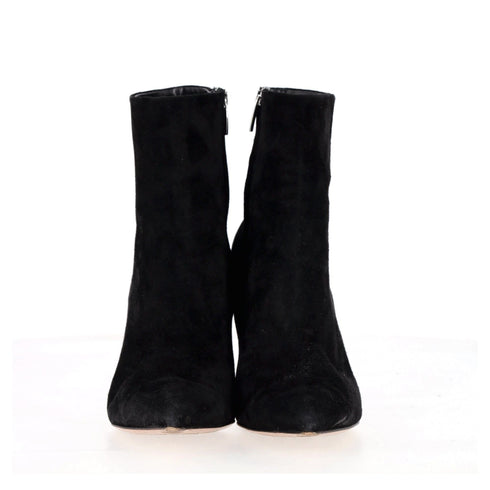Women's Gianvito Rossi Pointed-Toe Ankle Boots in Black Suede