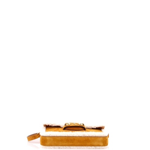 Horsebit 1955 Shoulder Bag Suede with Shearling Mini