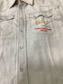 Men's Kenzo Logo Embroidered Denim Shirt in Light Blue Cotton