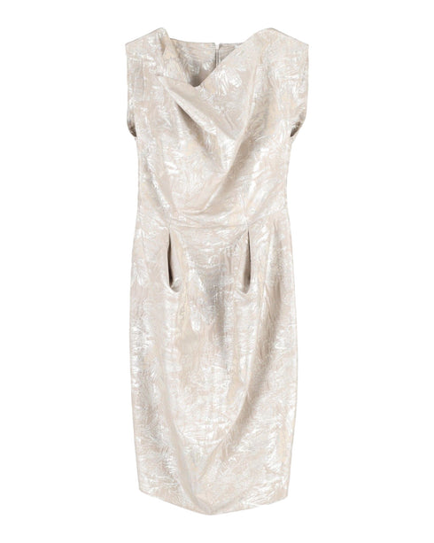 Women's Vivienne Westwood Red Label Cowl Neck Dress in Cream Polyester