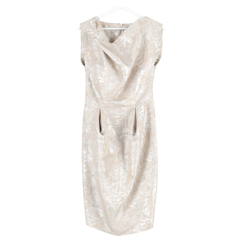 Women's Vivienne Westwood Red Label Cowl Neck Dress in Cream Polyester