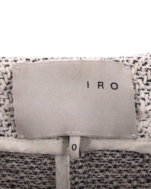 Women's IRO Distressed Jacket in Grey Cotton