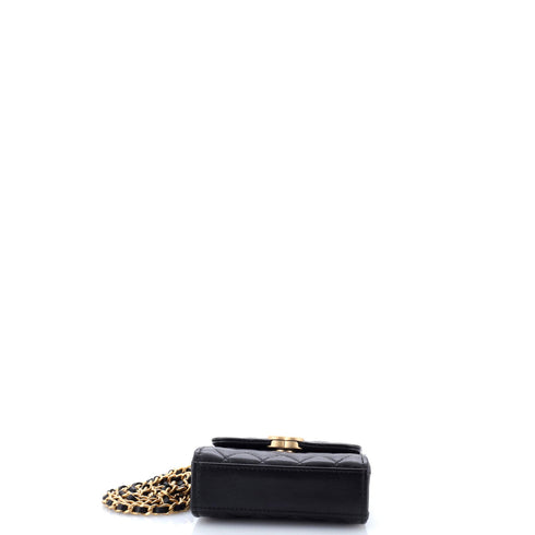 Coco Enamel Top Handle Flap Bag Quilted Lambskin Mini