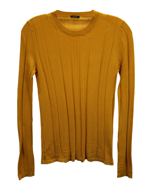 Women's Joseph Ribbed Long Sleeve Top in Yellow Wool