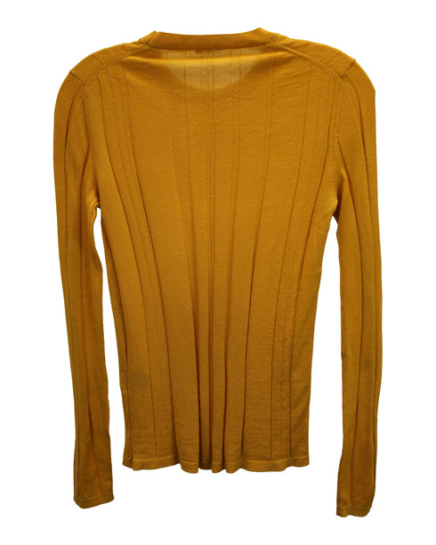 Women's Joseph Ribbed Long Sleeve Top in Yellow Wool