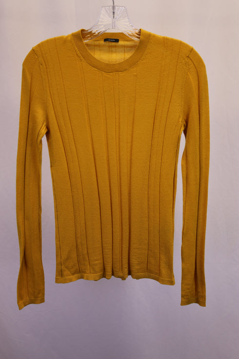 Women's Joseph Ribbed Long Sleeve Top in Yellow Wool