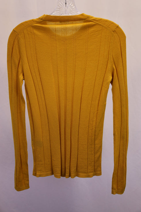 Women's Joseph Ribbed Long Sleeve Top in Yellow Wool