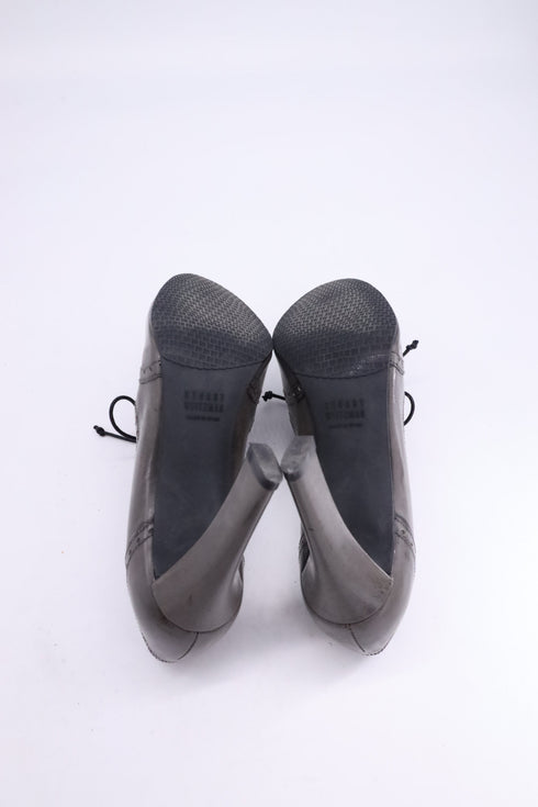 Women's Stuart Weitzman Lace-Up Wingtip Pumps in Grey Leather