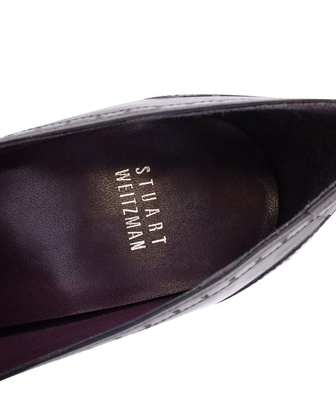 Women's Stuart Weitzman Lace-Up Wingtip Pumps in Grey Leather