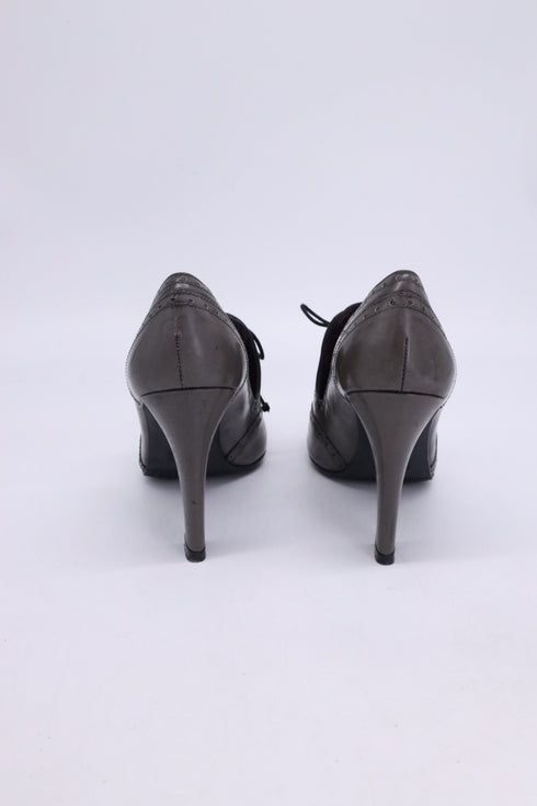 Women's Stuart Weitzman Lace-Up Wingtip Pumps in Grey Leather