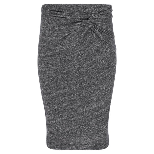 Women's IRO Fitted Midi Skirt in Grey Cotton