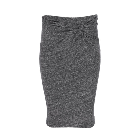 Women's IRO Fitted Midi Skirt in Grey Cotton
