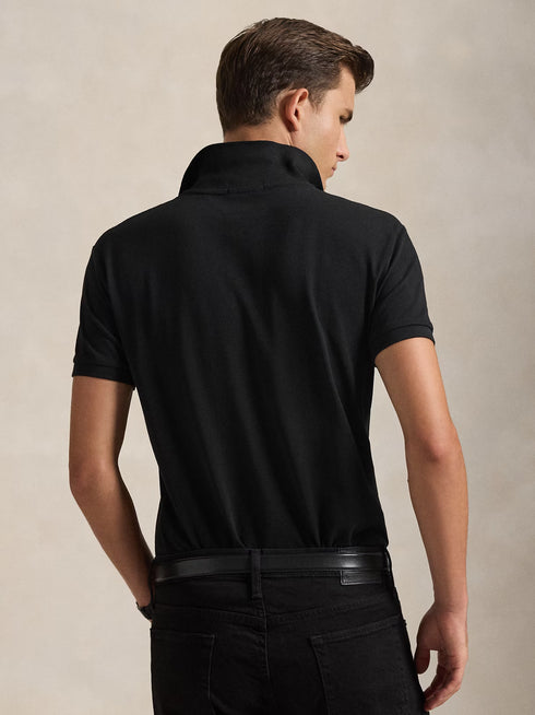 RALPH LAUREN Slim Fit Mesh Polo Shirt Polo Black