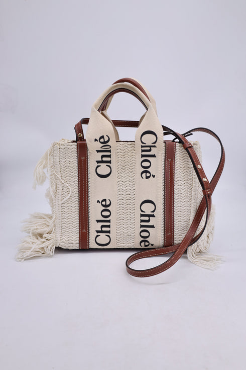 Woody Tote Canvas with Leather Small