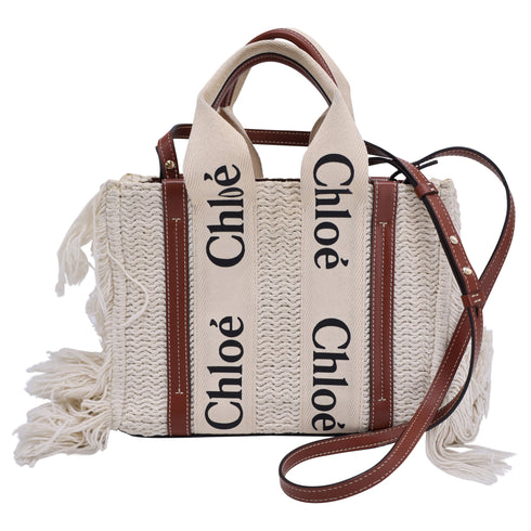Woody Tote Canvas with Leather Small
