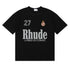 Rhude T-shirts LAGO DI COMO Printed Cotton Casual Short Sleeve Men and Women