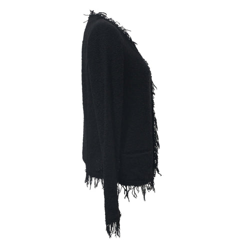 Women's IRO Shivani Frayed Jacket in Black Wool