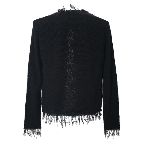 Women's IRO Shivani Frayed Jacket in Black Wool