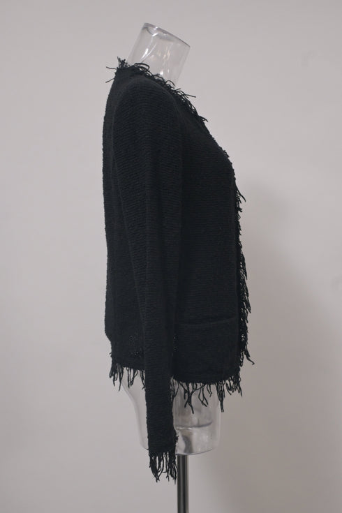 Women's IRO Shivani Frayed Jacket in Black Wool