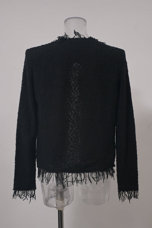 Women's IRO Shivani Frayed Jacket in Black Wool