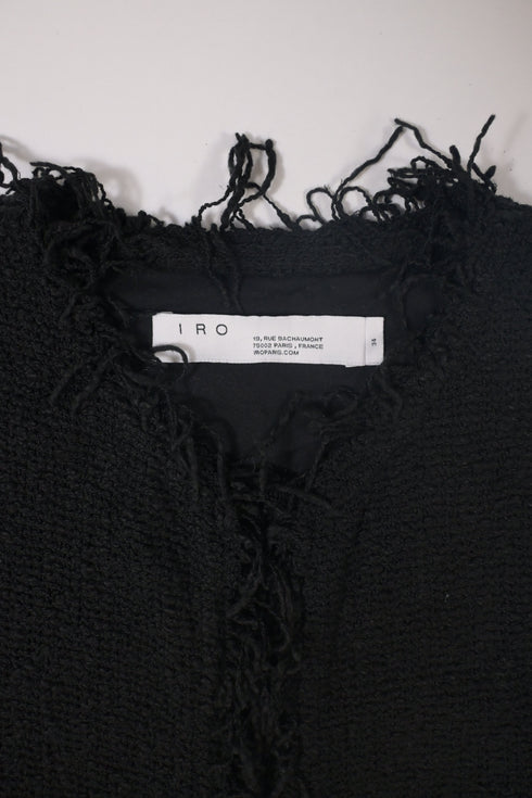 Women's IRO Shivani Frayed Jacket in Black Wool