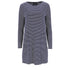 Women's A.P.C. Striped Mini Dress in Navy Blue Viscose