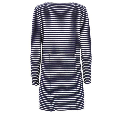 Women's A.P.C. Striped Mini Dress in Navy Blue Viscose
