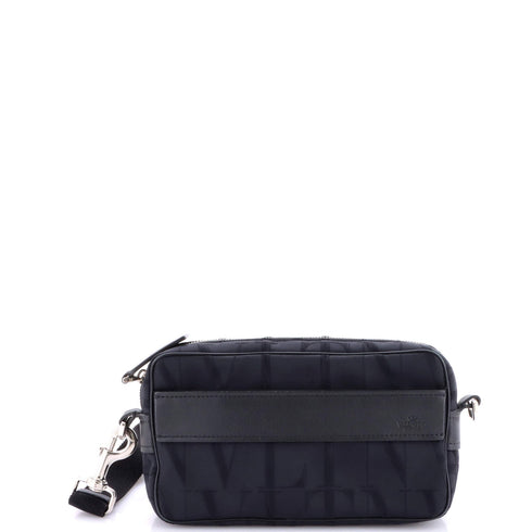 VLTN Shell Camera Bag Jacquard With Leather Small