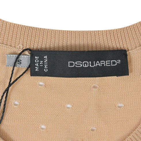 Women's Dsquared2 Bead-Embellished Top in Nude Cotton