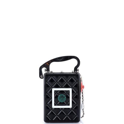 Traffic Light Minaudiere Resin with Metal and Crystals