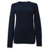 Women's Joseph Round Neck Stretch Top in Navy Blue Wool