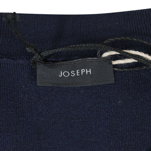 Women's Joseph Round Neck Stretch Top in Navy Blue Wool