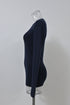 Women's Joseph Round Neck Stretch Top in Navy Blue Wool