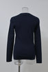 Women's Joseph Round Neck Stretch Top in Navy Blue Wool